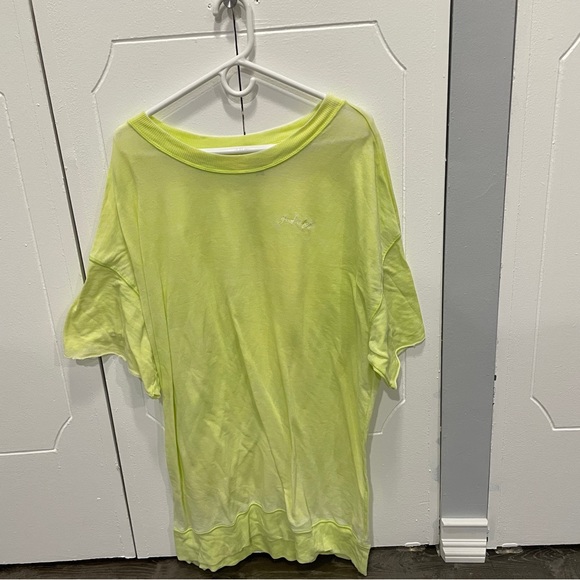 Free People Neon Yellow Cozy Cool Lounge T-Shirt - Picture 2 of 12